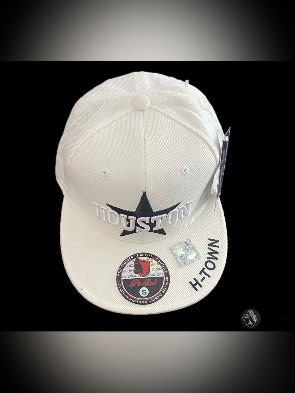 Pit Bull Premium Headwear Houston H-Town White Fitted Hat NWT